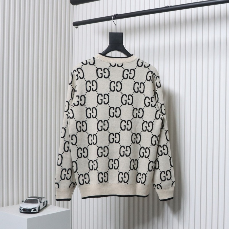 Gucci Classic Double G Jacquard Sweater White