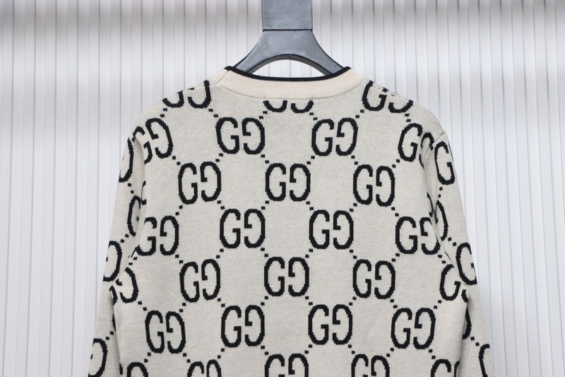 Gucci Classic Double G Jacquard Sweater White
