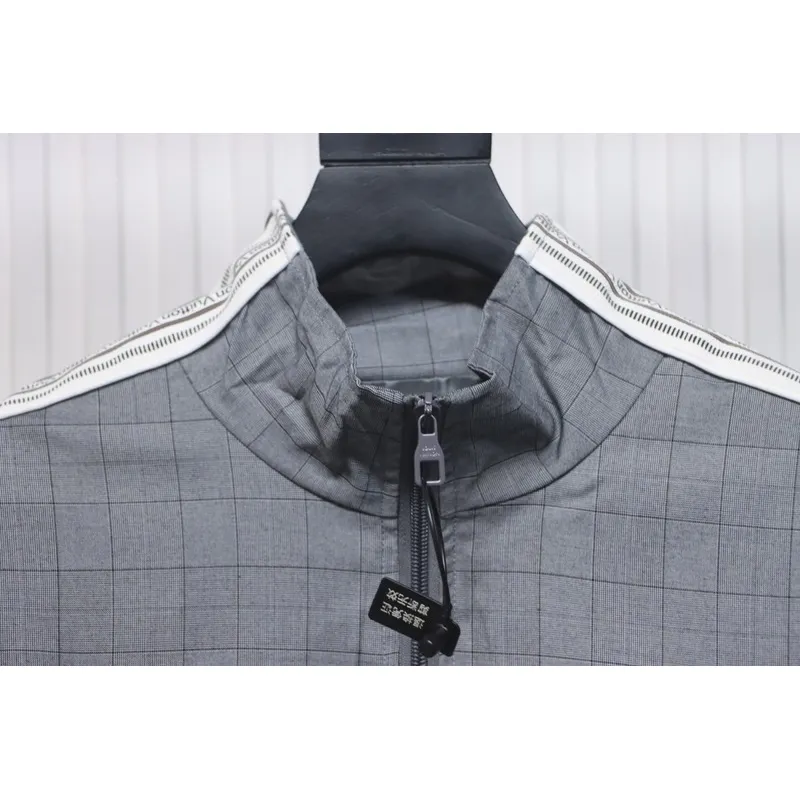 Louis Vuitton wool check webbing waist jacket