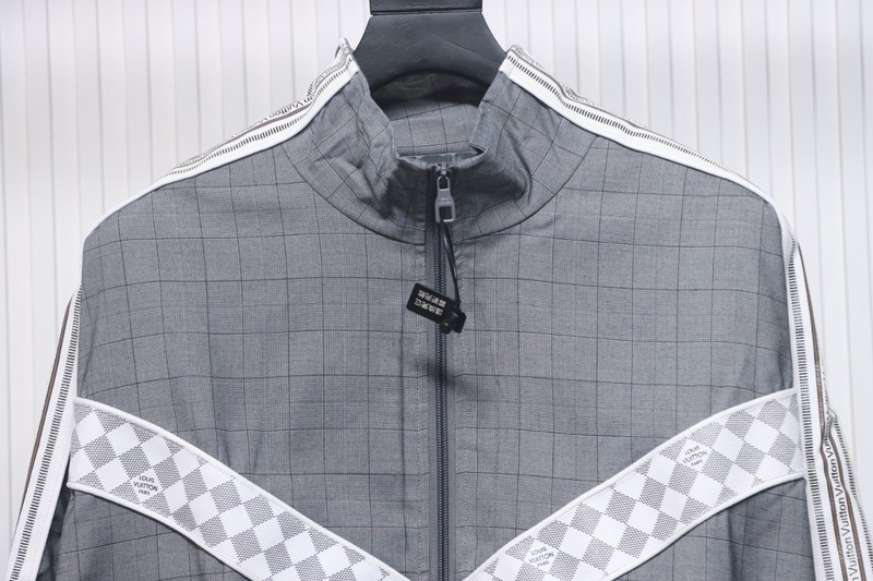 Louis Vuitton wool check webbing waist jacket