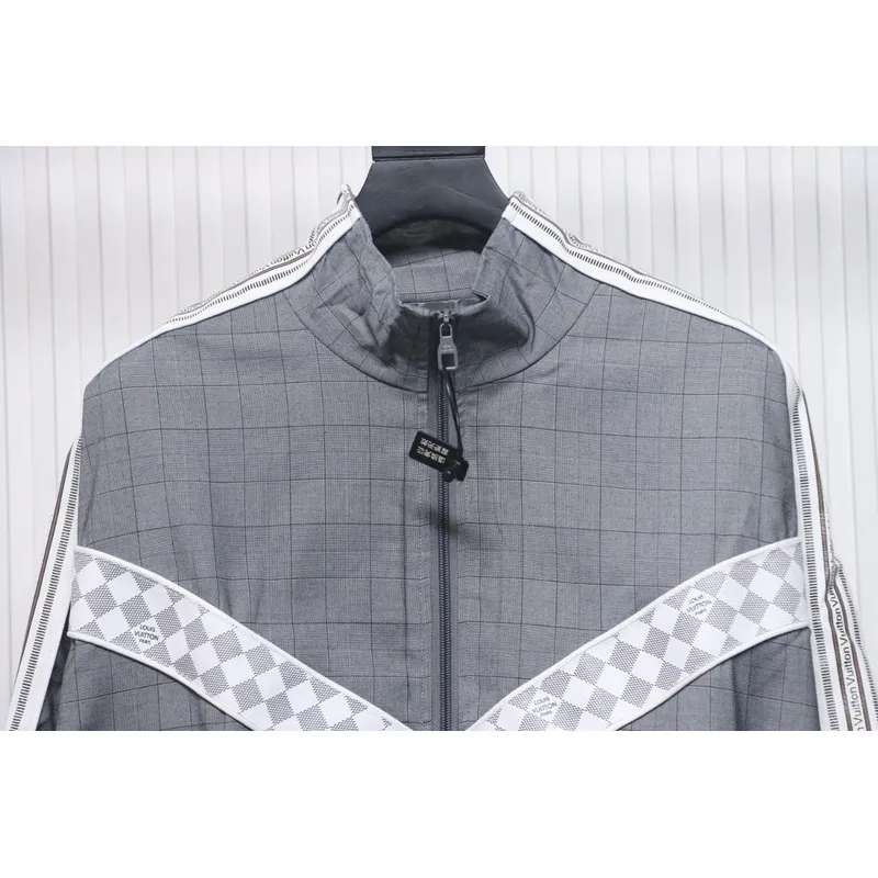 Louis Vuitton wool check webbing waist jacket