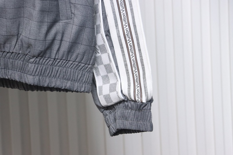 Louis Vuitton wool check webbing waist jacket