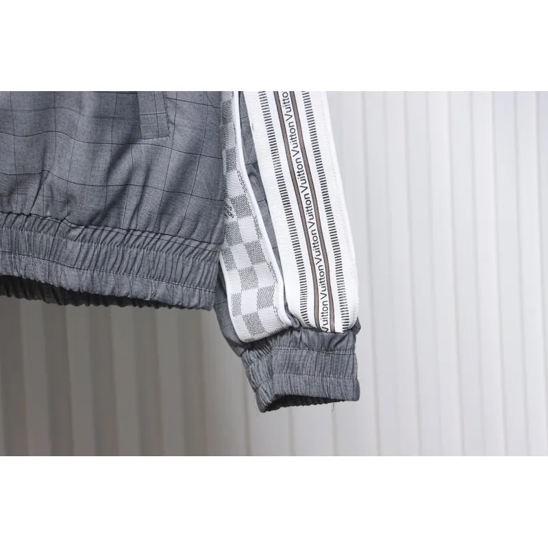 Louis Vuitton wool check webbing waist jacket