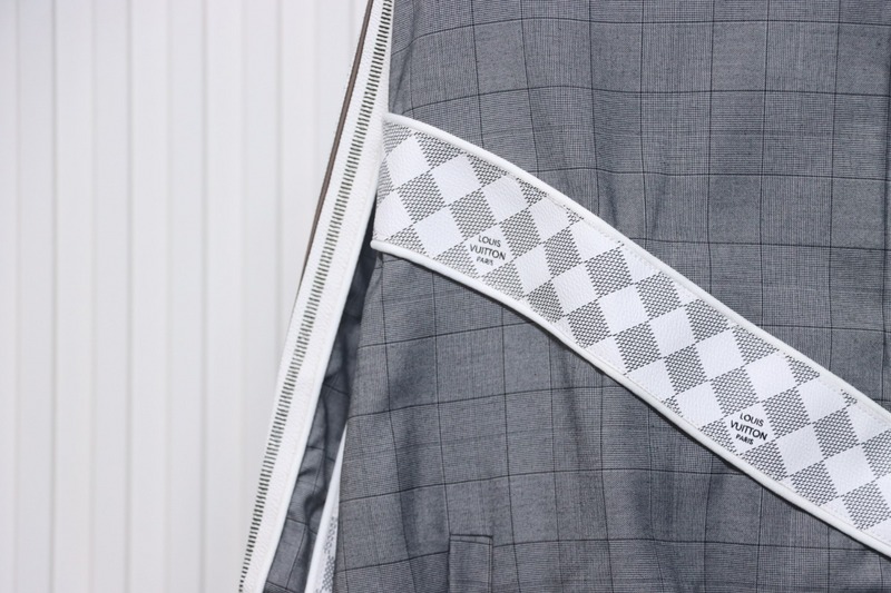 Louis Vuitton wool check webbing waist jacket