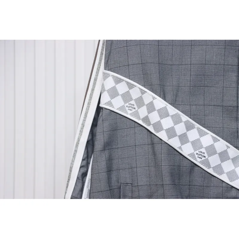 Louis Vuitton wool check webbing waist jacket