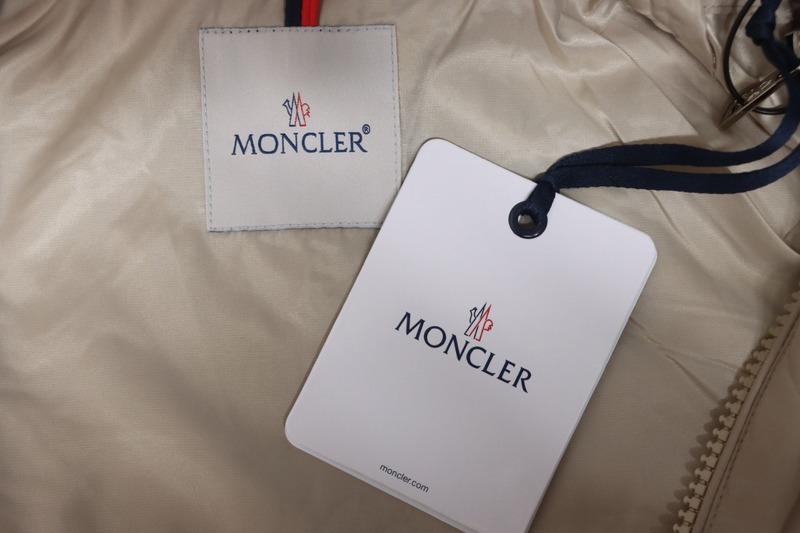 Moncler front and back letter logo padded hooded jacket