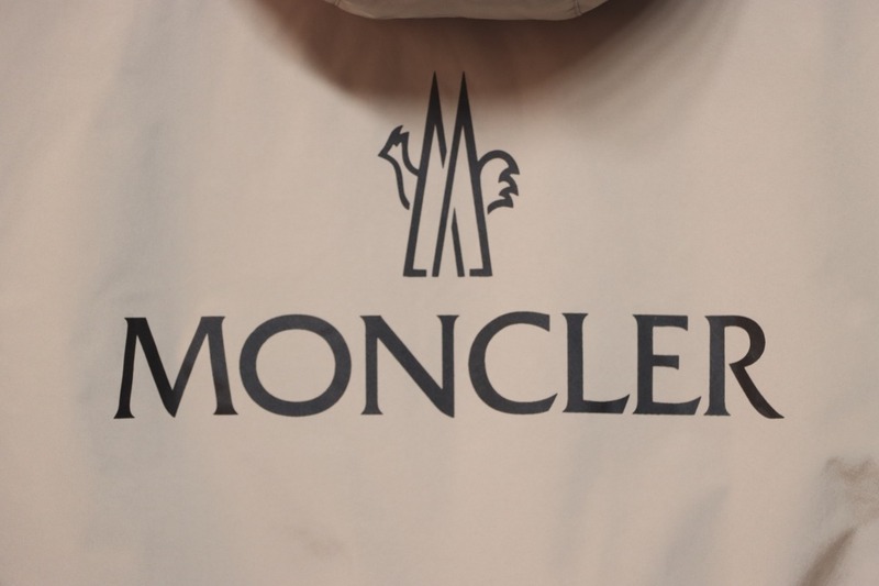 Moncler front and back letter logo padded hooded jacket