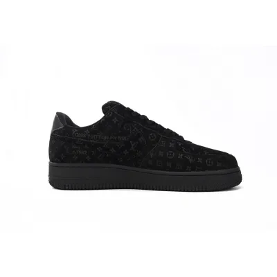 PK GOD BATCH LOUIS VUITTON x Nike Air Force 1 All Black 1A9VD7 02