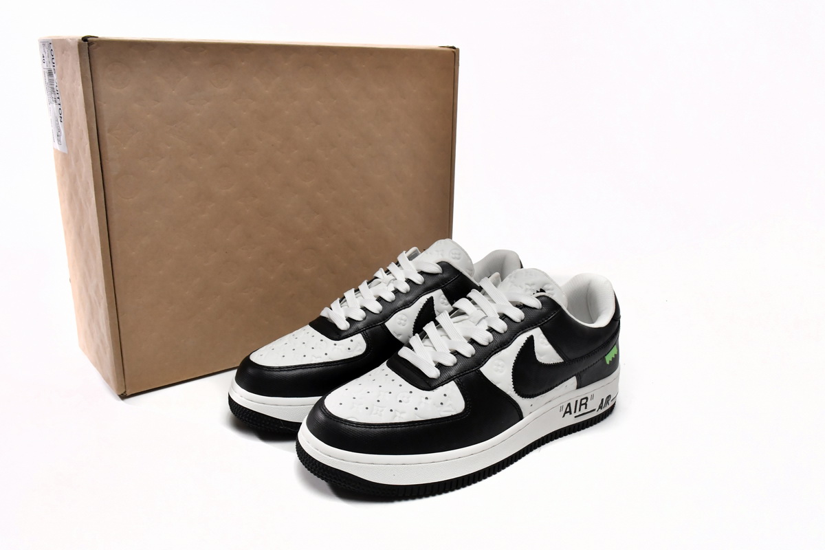 PK God Batch LOUIS VUITTON x Nike Air Force 1 Black White 7108-8