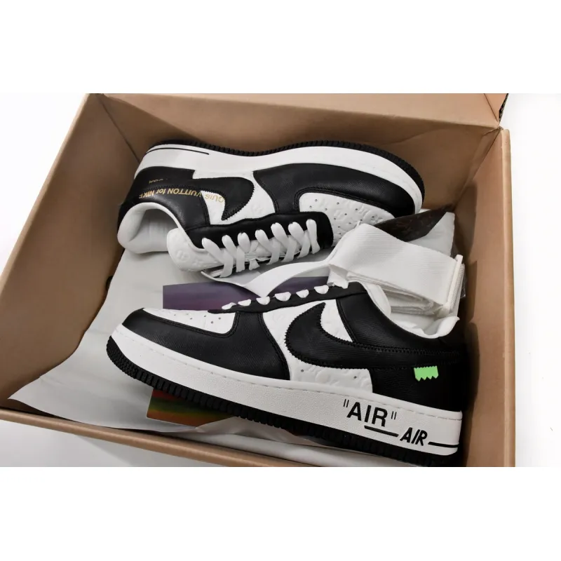 PK God Batch LOUIS VUITTON x Nike Air Force 1 Black White 7108-8