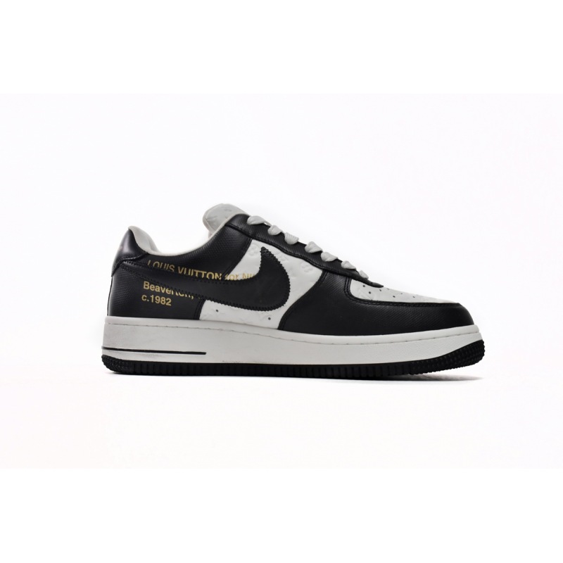 PK God Batch LOUIS VUITTON x Nike Air Force 1 Black White 7108-8