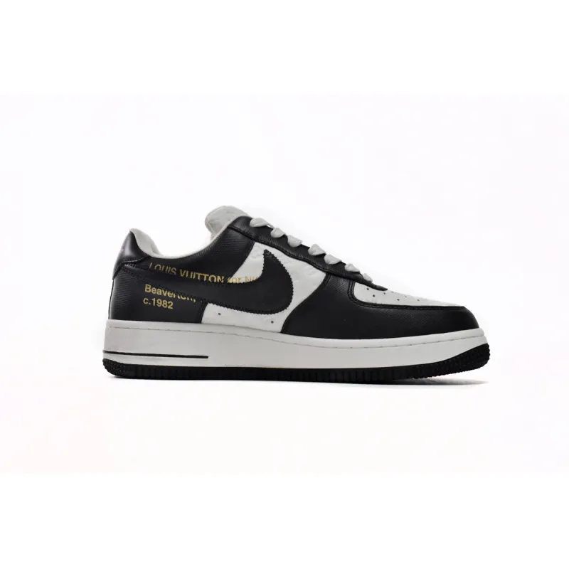 PK God Batch LOUIS VUITTON x Nike Air Force 1 Black White 7108-8