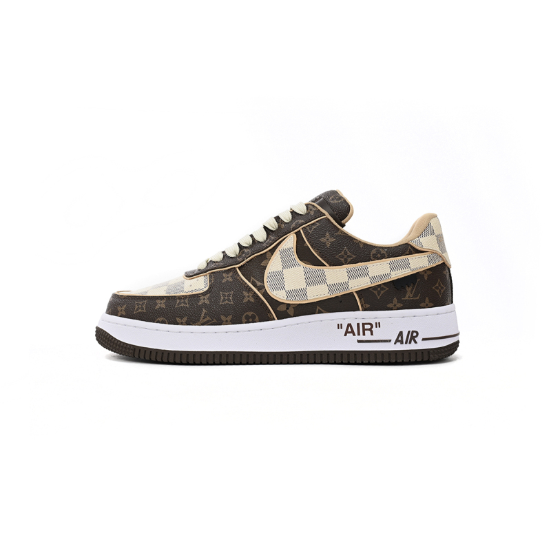 PK God Batch LOUIS VUITTON x Nike Air Force 1 Coffee