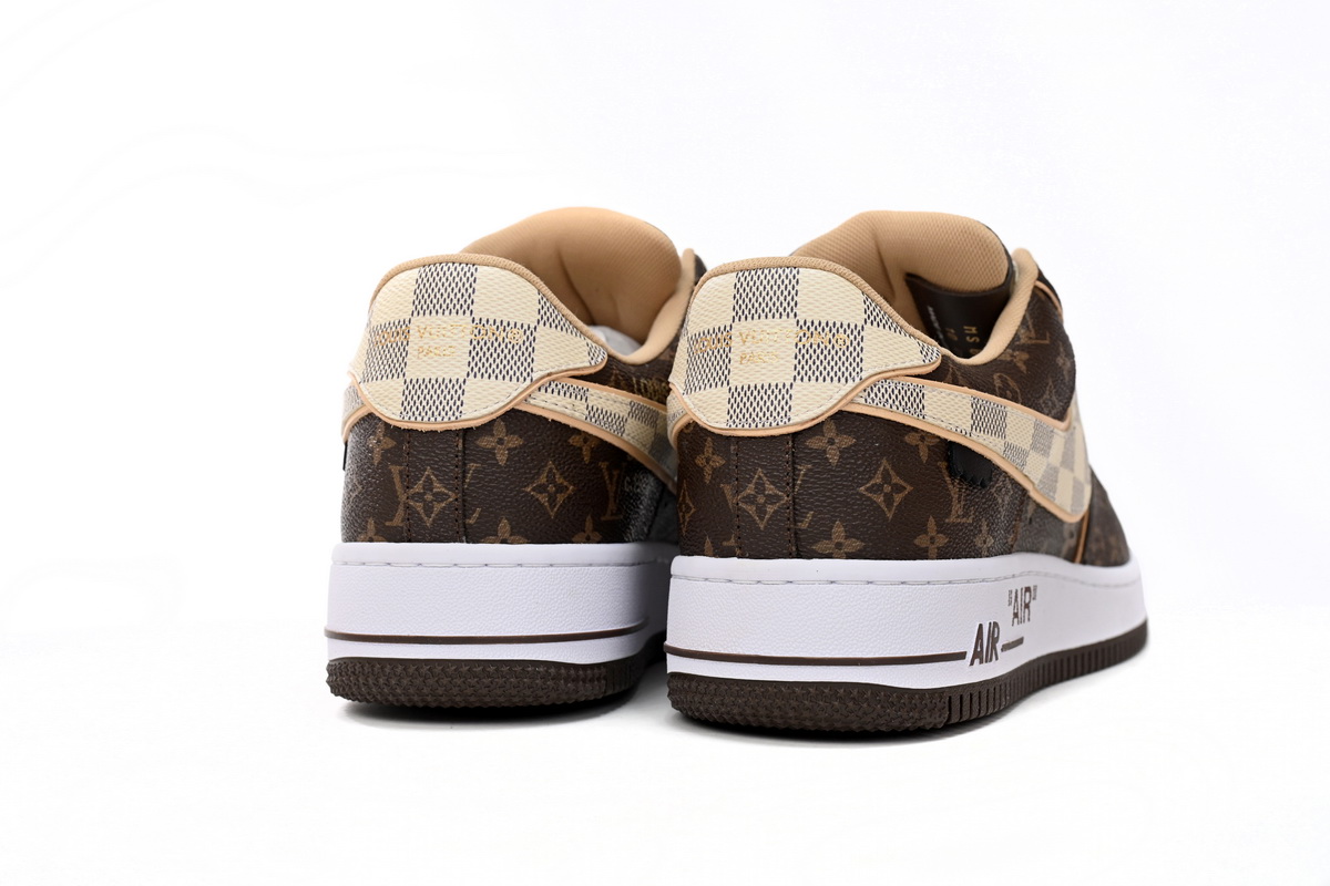 PK God Batch LOUIS VUITTON x Nike Air Force 1 Coffee