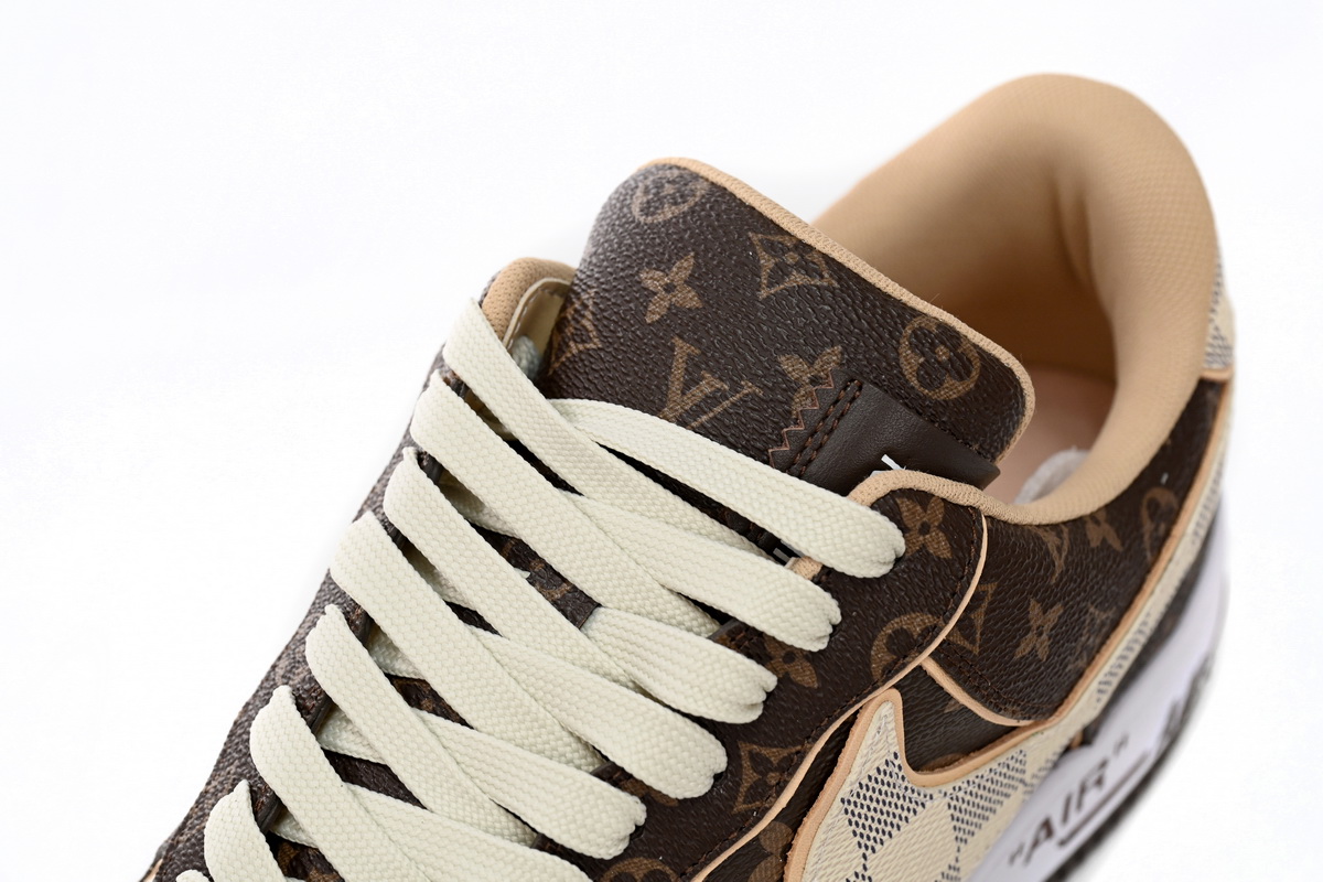 PK God Batch LOUIS VUITTON x Nike Air Force 1 Coffee
