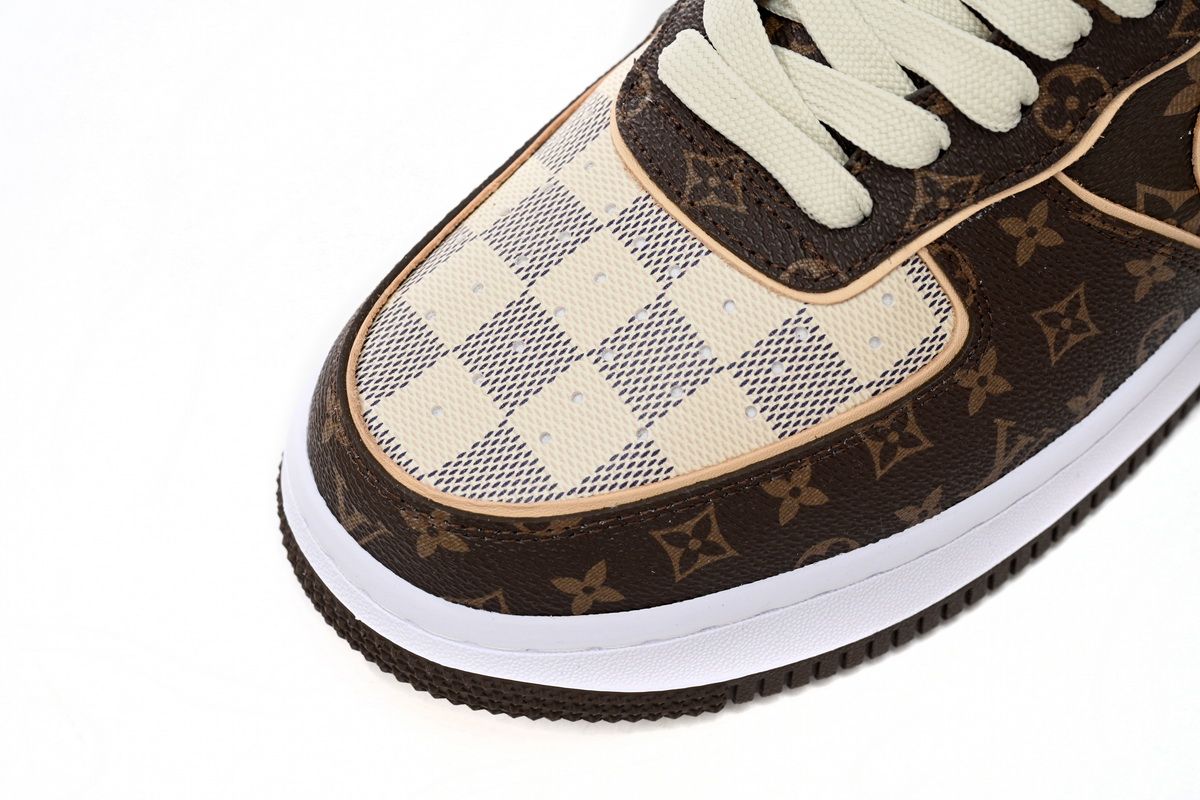 PK God Batch LOUIS VUITTON x Nike Air Force 1 Coffee