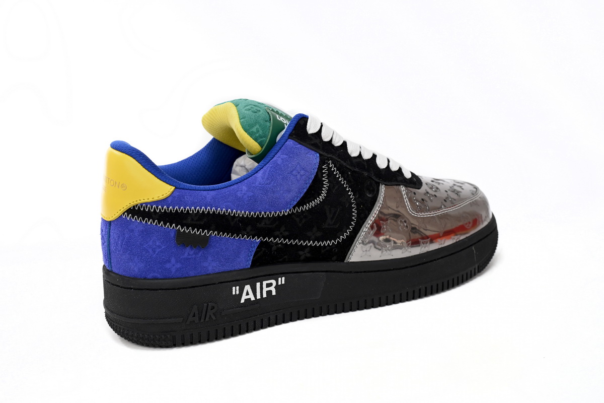 PK God Batch LOUIS VUITTON x Nike Air Force 1 Silver Yellow 1A9VCH