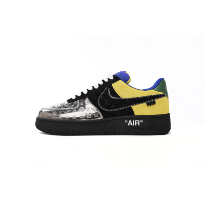 PK God Batch LOUIS VUITTON x Nike Air Force 1 Silver Yellow 1A9VCH 01