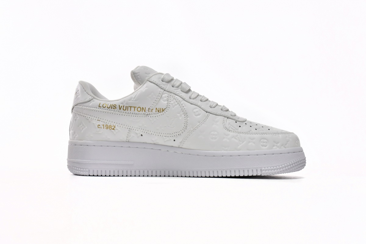 PK God Batch LOUIS VUITTON x Nike Air Force 1 Triple White LK0221