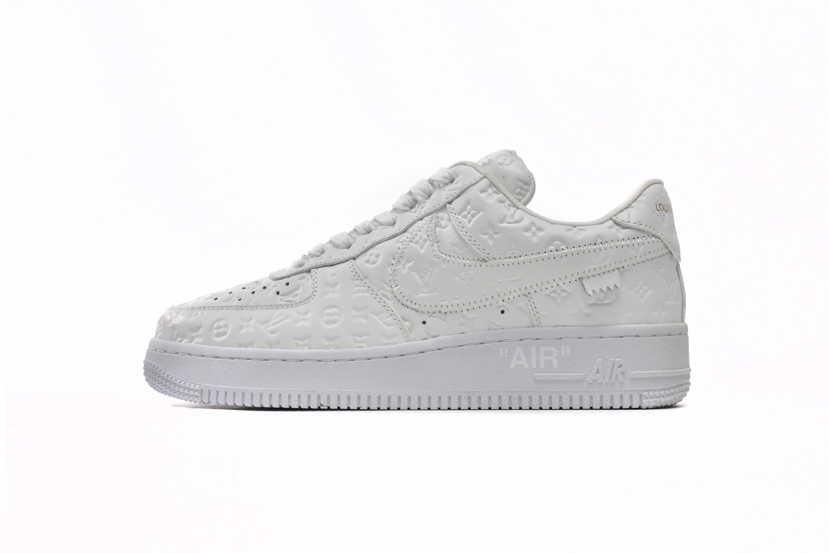 PK God Batch LOUIS VUITTON x Nike Air Force 1 Triple White LK0221