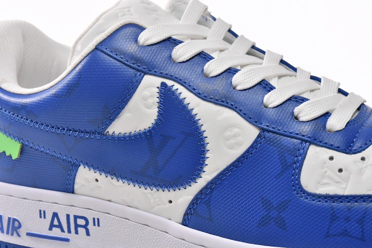 PK God Batch LOUIS VUITTON x Nike Air Force 1 White Blue 7108-5