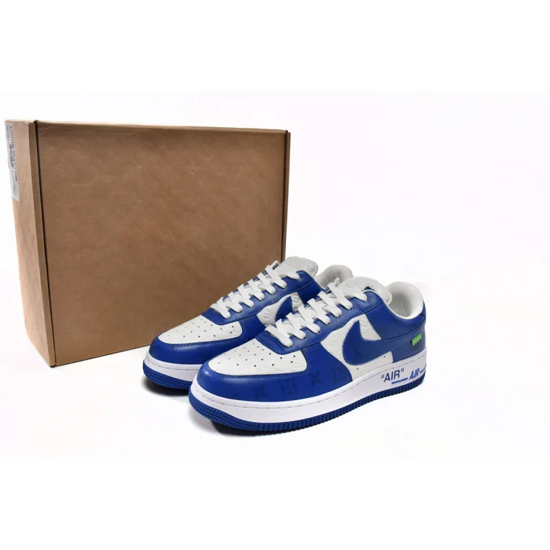 PK God Batch LOUIS VUITTON x Nike Air Force 1 White Blue 7108-5