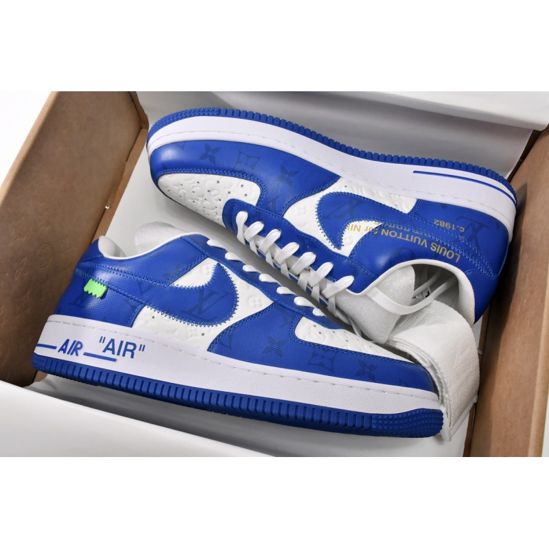 PK God Batch LOUIS VUITTON x Nike Air Force 1 White Blue 7108-5