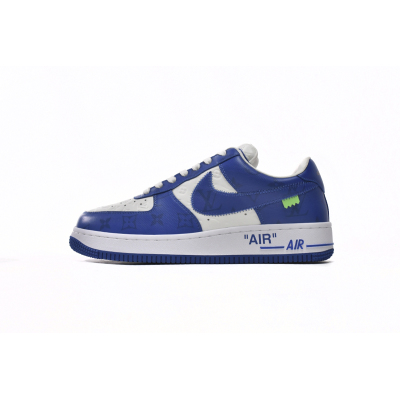 PK God Batch LOUIS VUITTON x Nike Air Force 1 White Blue 7108-5 01