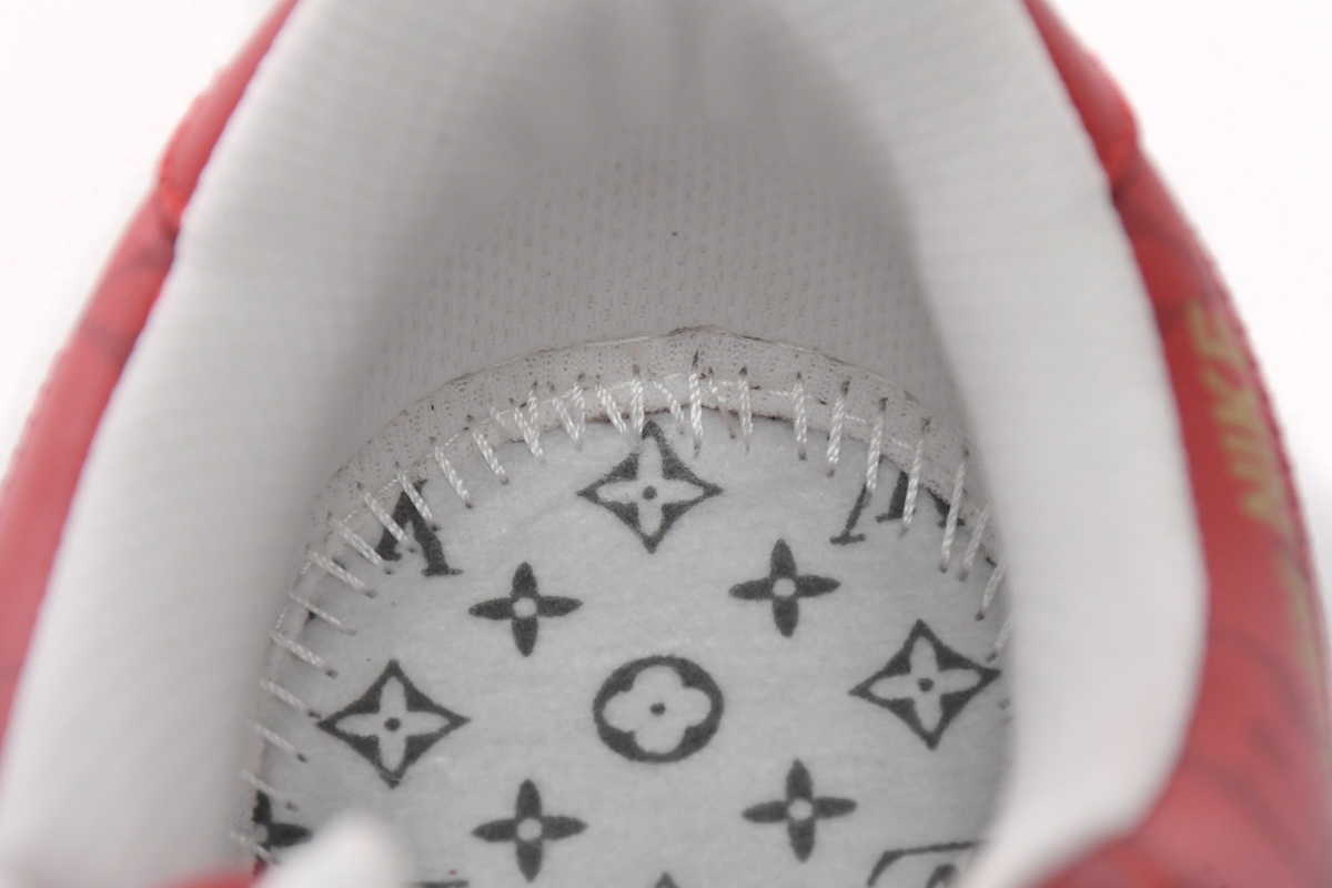 PK God Batch LOUIS VUITTON x Nike Air Force 1 White Red MS0232