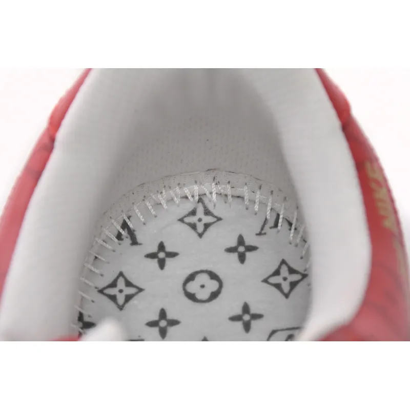 PK God Batch LOUIS VUITTON x Nike Air Force 1 White Red MS0232