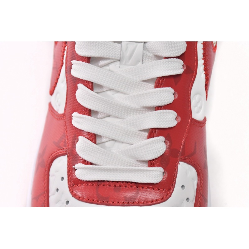 PK God Batch LOUIS VUITTON x Nike Air Force 1 White Red MS0232