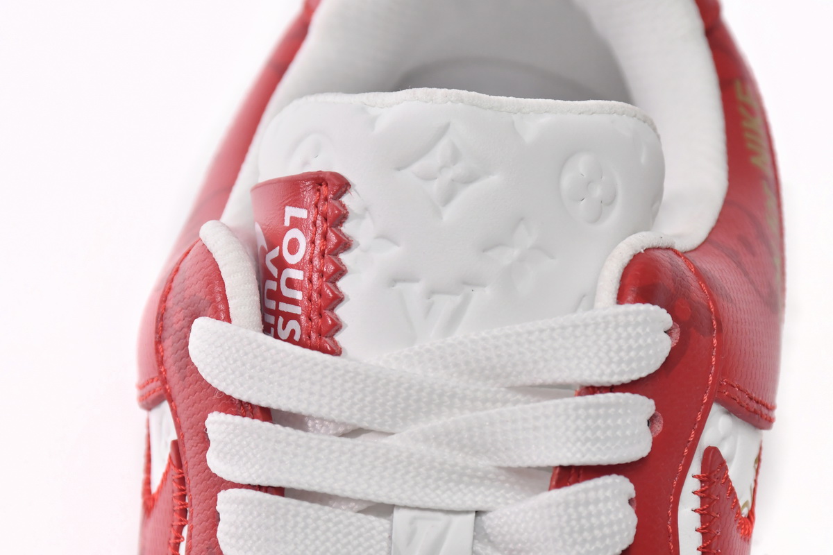 PK God Batch LOUIS VUITTON x Nike Air Force 1 White Red MS0232