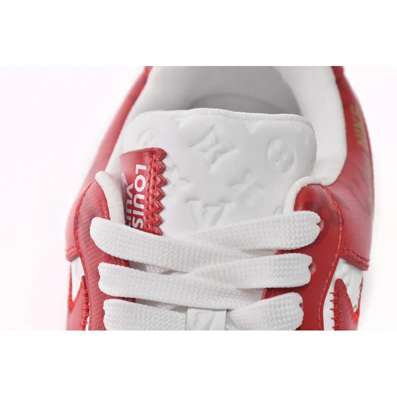 PK God Batch LOUIS VUITTON x Nike Air Force 1 White Red MS0232