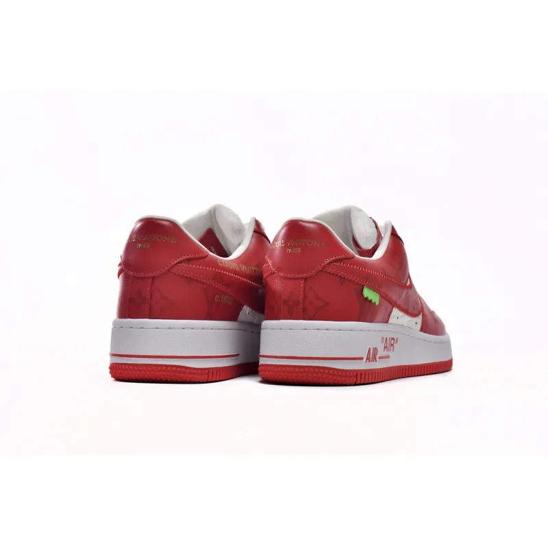 PK God Batch LOUIS VUITTON x Nike Air Force 1 White Red MS0232