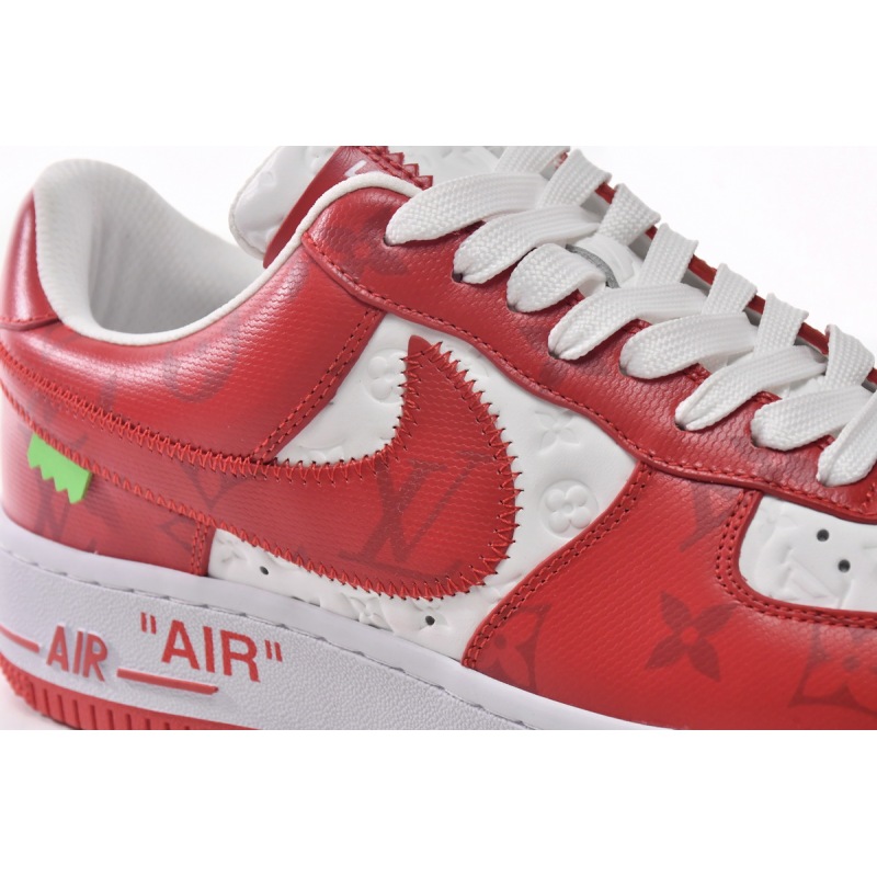 PK God Batch LOUIS VUITTON x Nike Air Force 1 White Red MS0232