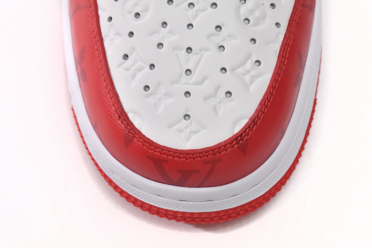 PK God Batch LOUIS VUITTON x Nike Air Force 1 White Red MS0232