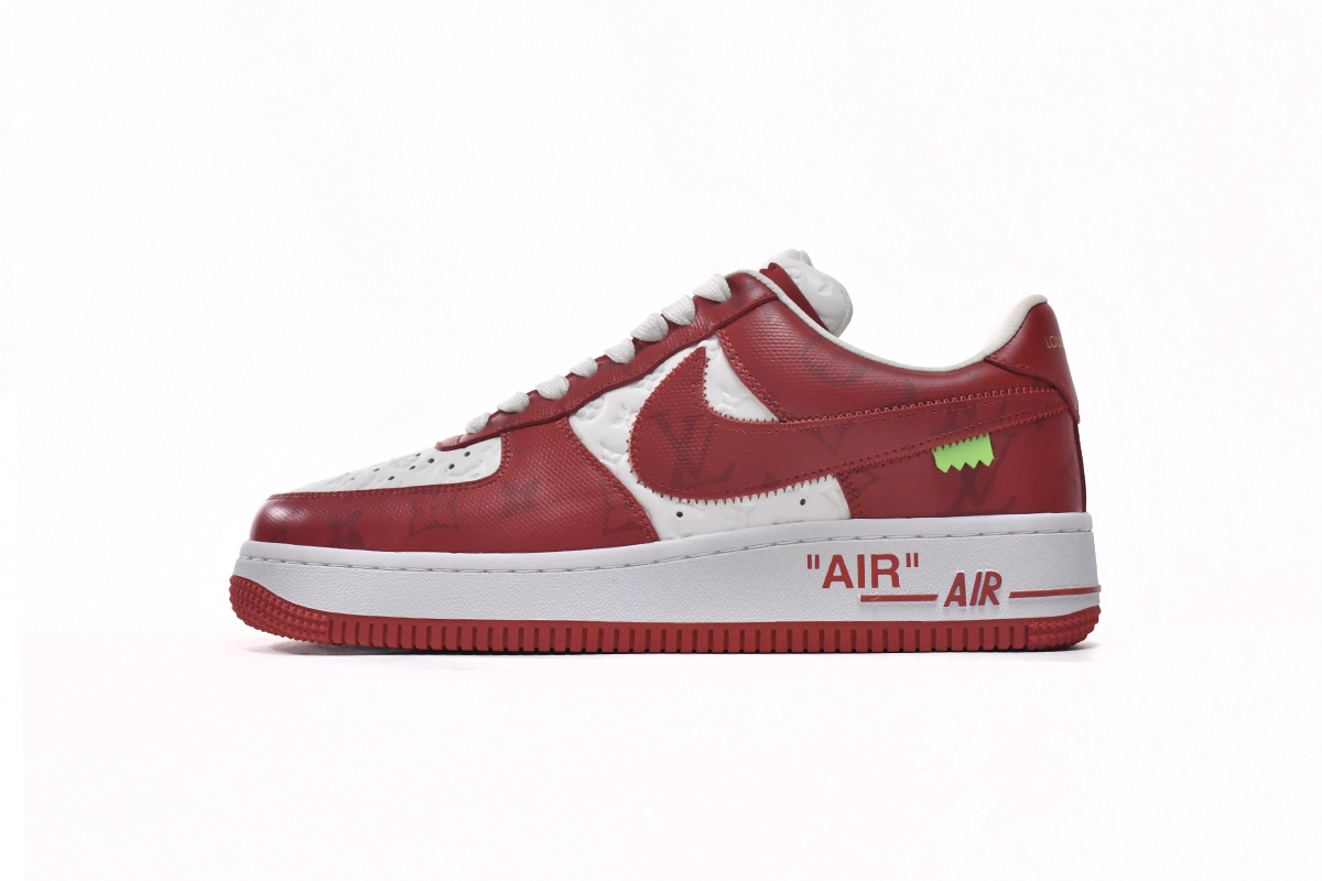 PK God Batch LOUIS VUITTON x Nike Air Force 1 White Red MS0232