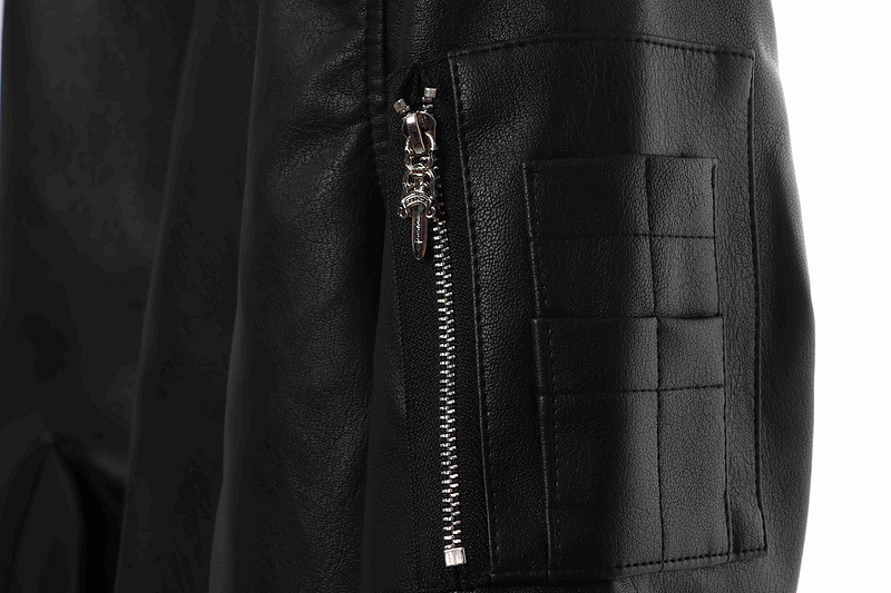 Chrome Hearts Black Silver Dagger Leather Jacket