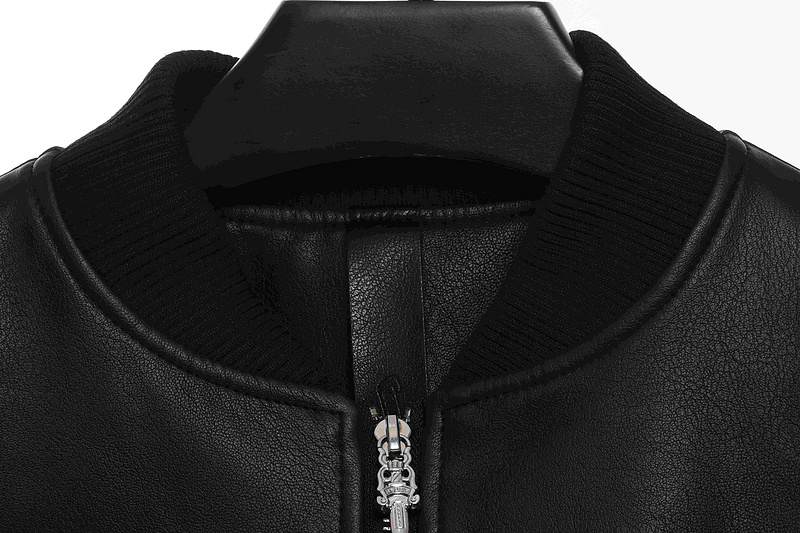 Chrome Hearts Black Silver Dagger Leather Jacket