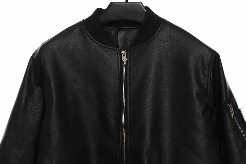 Chrome Hearts Black Silver Dagger Leather Jacket