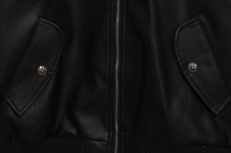 Chrome Hearts Black Silver Dagger Leather Jacket