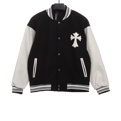 Chrome Hearts Cemetry Cross Logo Varsity Jacket 01