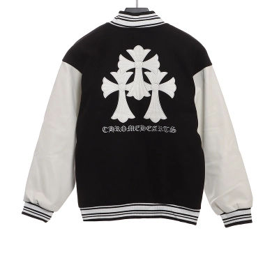 Chrome Hearts Cemetry Cross Logo Varsity Jacket 02