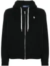 Polo Ralph Lauren Men's Double Knit Full-Zip Hoodie Sweatshirt Black and White