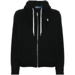 Polo Ralph Lauren Men's Double Knit Full-Zip Hoodie Sweatshirt Black and White