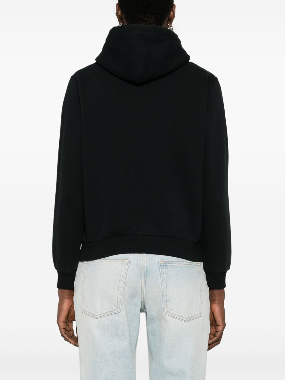 Polo Ralph Lauren Men's Double Knit Full-Zip Hoodie Sweatshirt Black and White