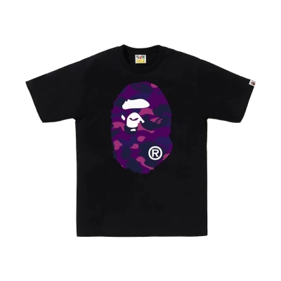 BAPE Color Camo Big Ape Head Tee Black/Purple 01