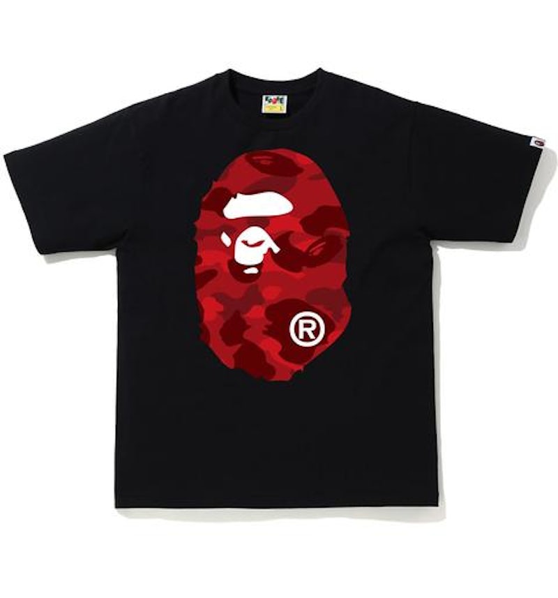 BAPE Color Camo Big Ape Head Tee Black/Red