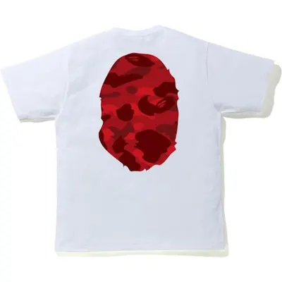 BAPE Color Camo Big Ape Head Tee White/Red 02