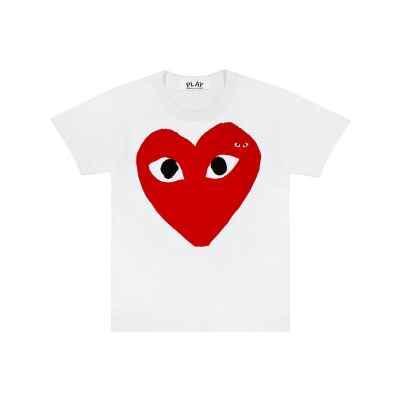 Comme des Garcons Play Red Heart Emblem T-shirt White 01